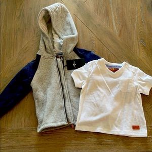 Infant 7 for all mankind top and zipped hoodie